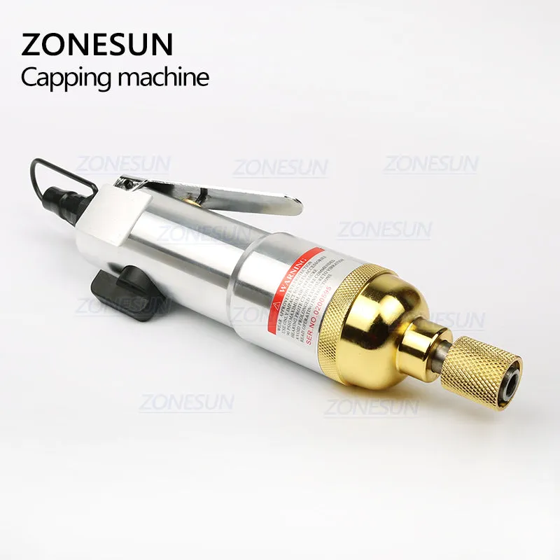 ZONESUN Pneumatic Bottle Capping Machine Hand Held Screwing Capping Machine Manual Capping Machine Bottle Capper Tool