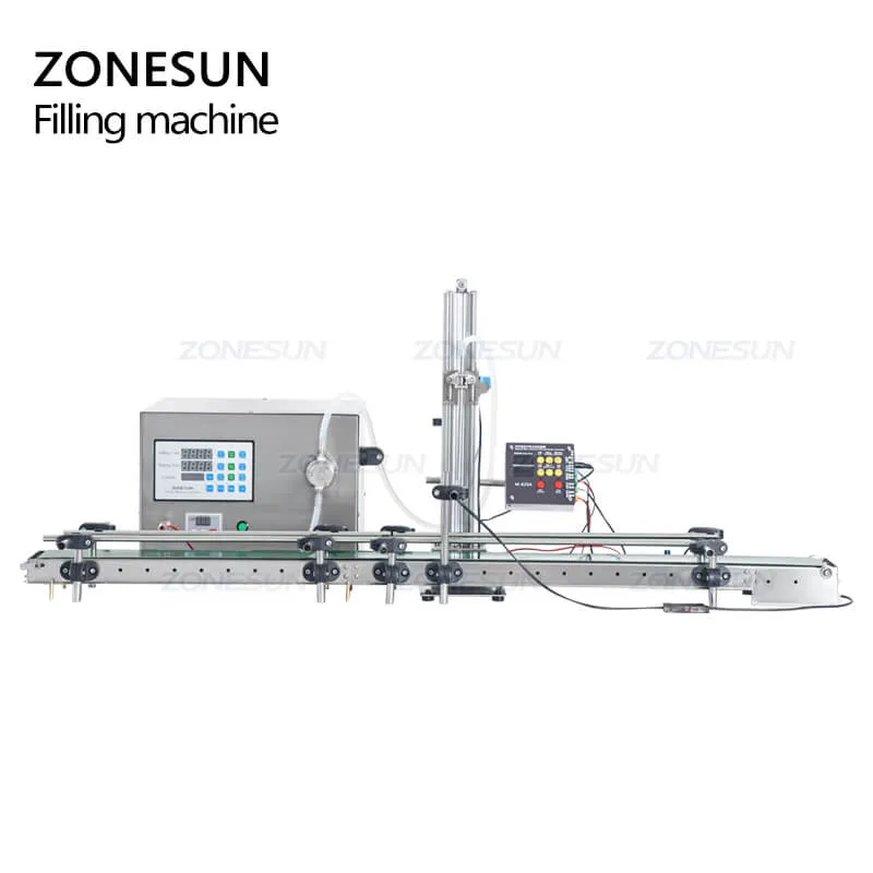 ZS-DTMP1D Magnetic Pump Essential Oil Small Care Solution Bottle Liquid Filling Machine With Conveyor