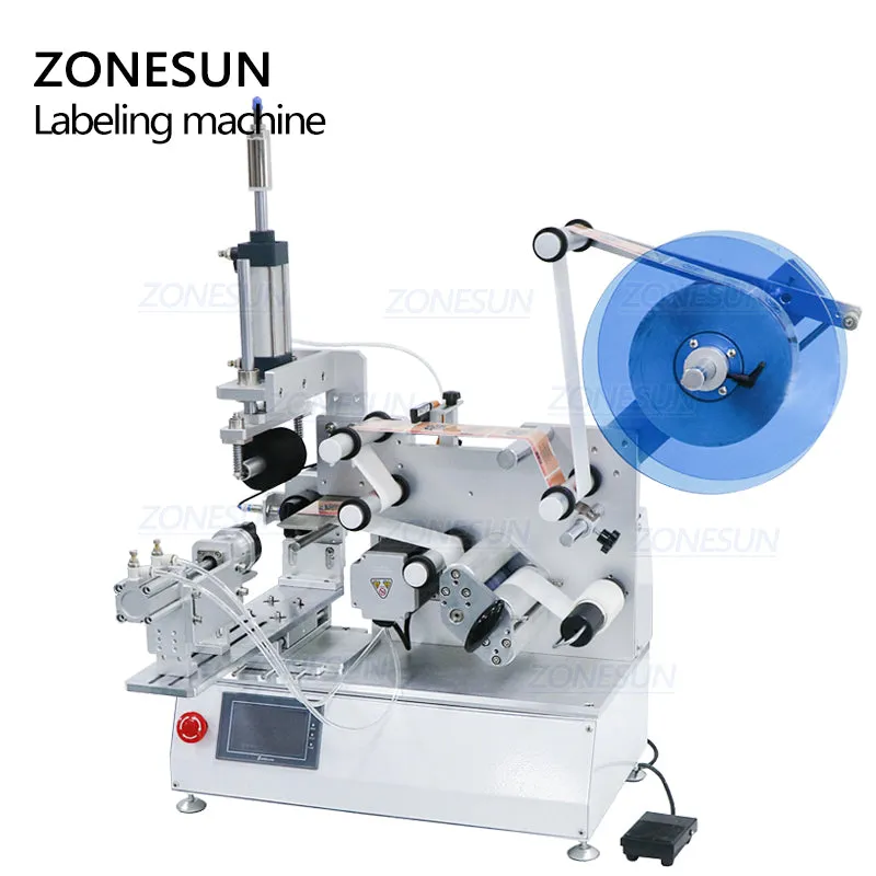 ZS-TB805 Glass Jar Sticker Square Round Bottle Labeling Machine For Hand Sanitizer Water