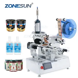 ZS-TB805 Glass Jar Sticker Square Round Bottle Labeling Machine For Hand Sanitizer Water