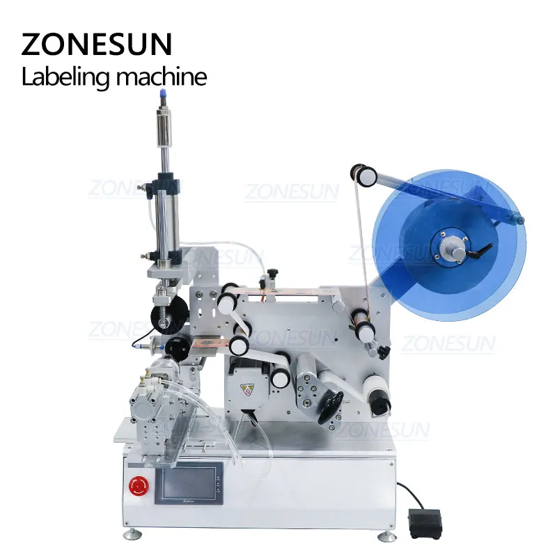 ZS-TB805 Glass Jar Sticker Square Round Bottle Labeling Machine For Hand Sanitizer Water