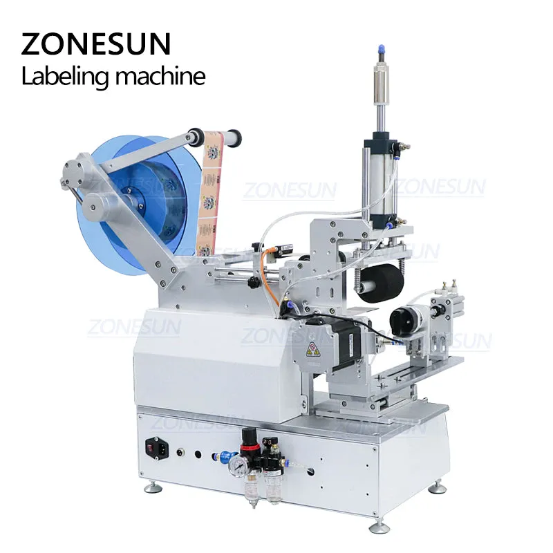 ZS-TB805 Glass Jar Sticker Square Round Bottle Labeling Machine For Hand Sanitizer Water